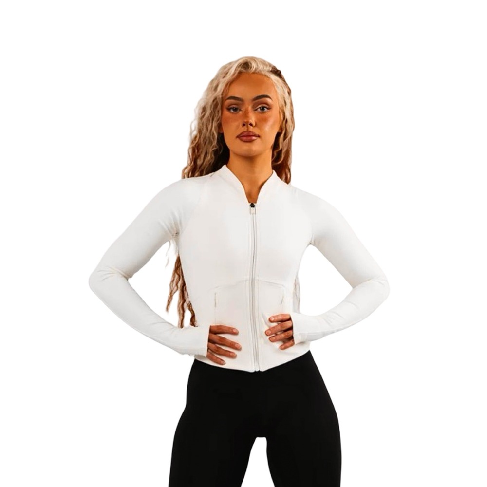 Alphalete Aura Sculpt Jacket Lace Zip Fitted Cropped Women's S